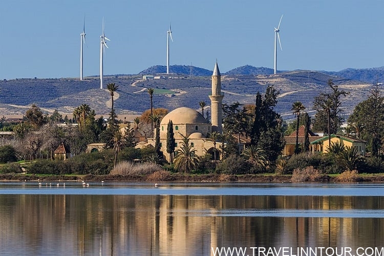 Hala Sultan Tekke Mosque at the Salt Lake in Larnaca Cyprus Hala Sultan Tekke Mosque at the Salt Lake in Larnaca Cyprus
