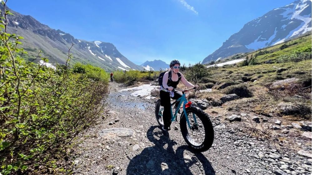 Anchorage bike ride with mountain